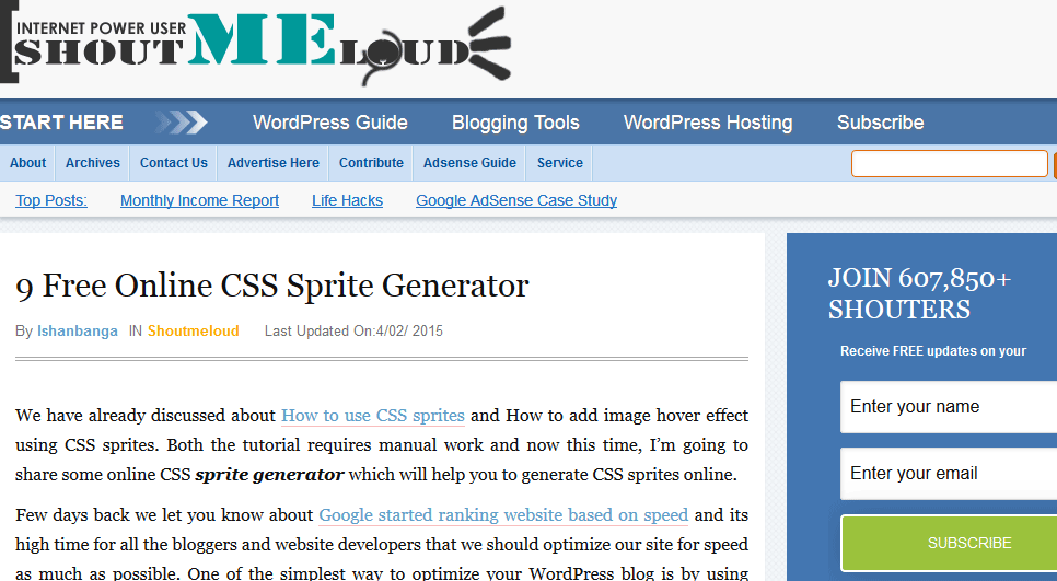 ShoutMeLoud: 9 Great Free Online CSS Sprite Generator