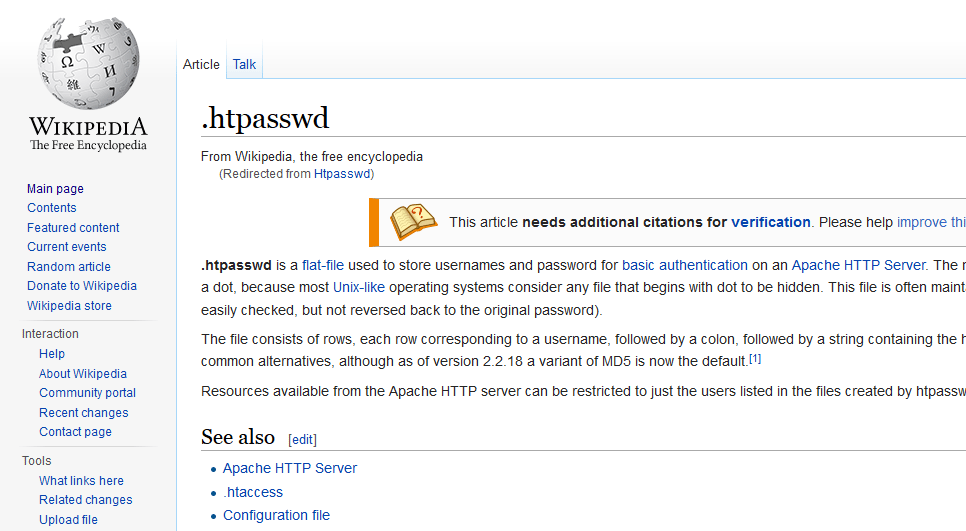 Wikipedia: .htpasswd